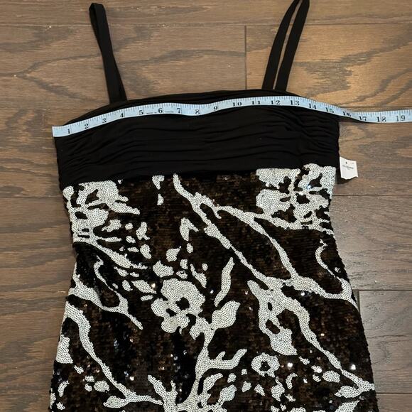Alex Evenings Petite Black and White Sequined Party / Cocktail Dress Size 4 P - Picture 6 of 10